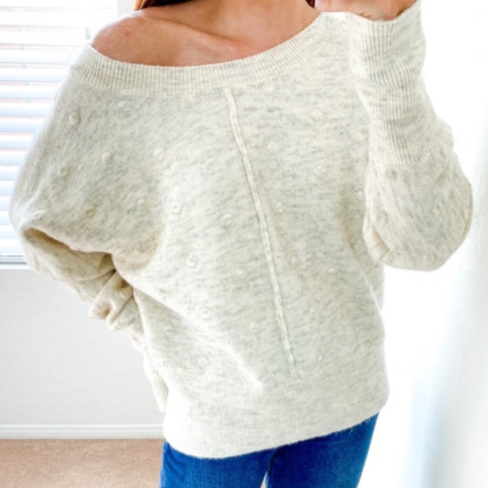 William Rast Cream Sweater with V Cut Back